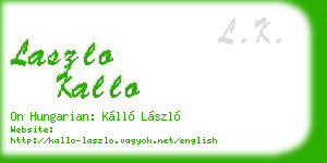 laszlo kallo business card